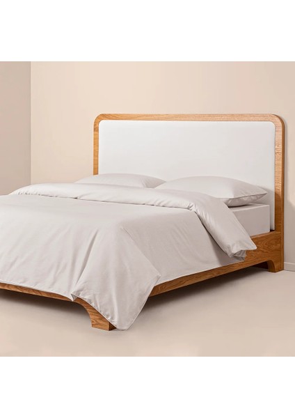 %100 Pamuk Percale Nevresim Seti 260X240 cm Gri - Pure Serisi