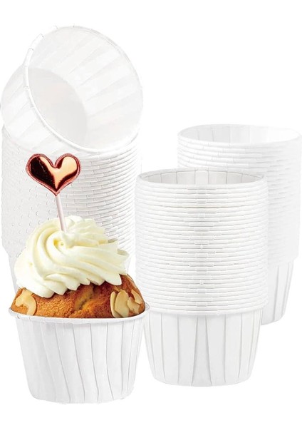 Cupcake Kalıbı Kek Kapsülü Beyaz 50 Adet