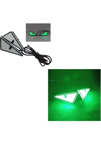 12V Üniversal Araç&motorsiklet LED Flash Eye Göz Dekorasyon Strobe (Flaş) Stop&fren Lamba Yeşil