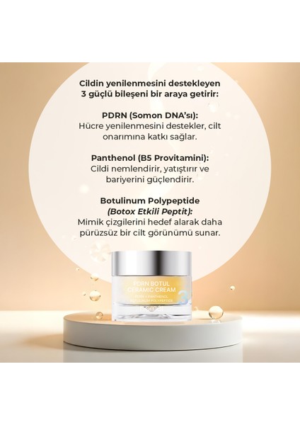 3x Pdrn Botul Ceramic Cream Somon Dna Lifting Etkili Doku Onarıcı Krem Kore 50ML