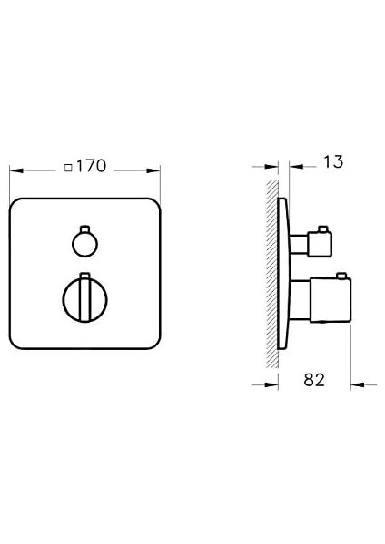 Suit U A4267523 Ankastre Termostatik Duş Bataryası, Sıva Üstü, V-Box, Altın