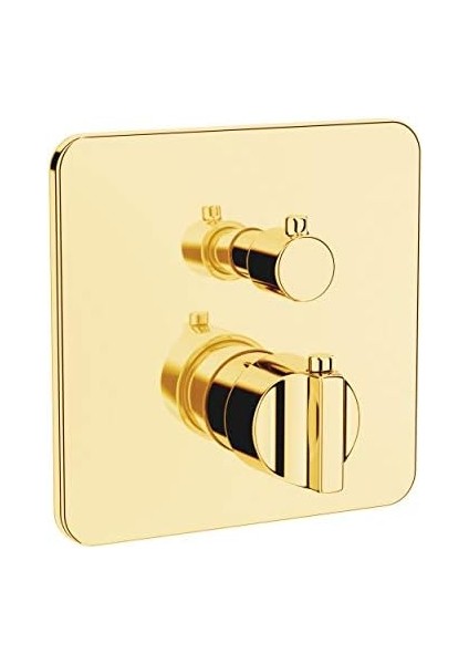 Suit U A4267523 Ankastre Termostatik Duş Bataryası, Sıva Üstü, V-Box, Altın
