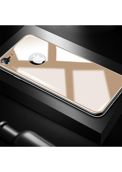 iPhone 7/8 Uyumlu Tam Kaplayan Temperli Arka Koruyucu Cam (Gold)