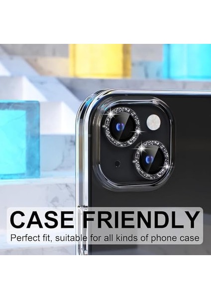 Trend iPhone 15 / iPhone 15 Plus Taşlı Lens Koruyucu Premium Kalite ve Görünüm Black fiyatları