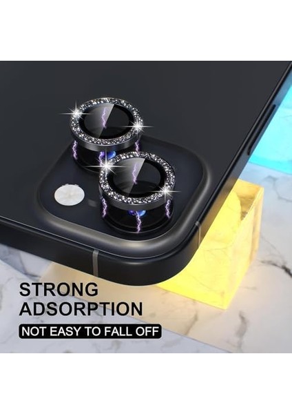 Trend iPhone 15 / iPhone 15 Plus Taşlı Lens Koruyucu Premium Kalite ve Görünüm Black modelleri