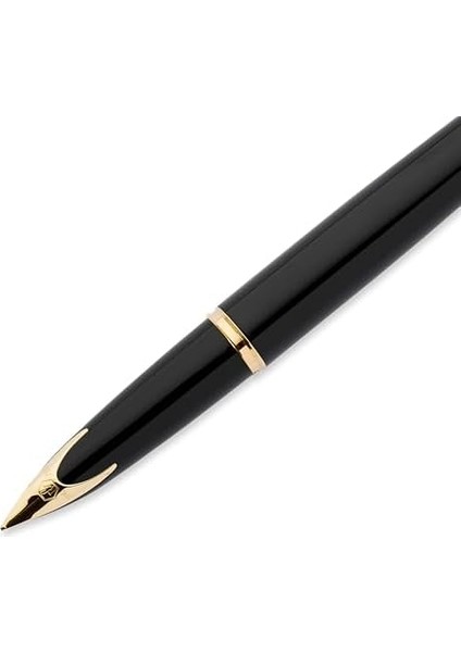 Carene Lake Siyah Altın Tasarımlı Dolma Kalem, Orta Kalınlıkta Uç, Mavi Mürekkep fiyatları