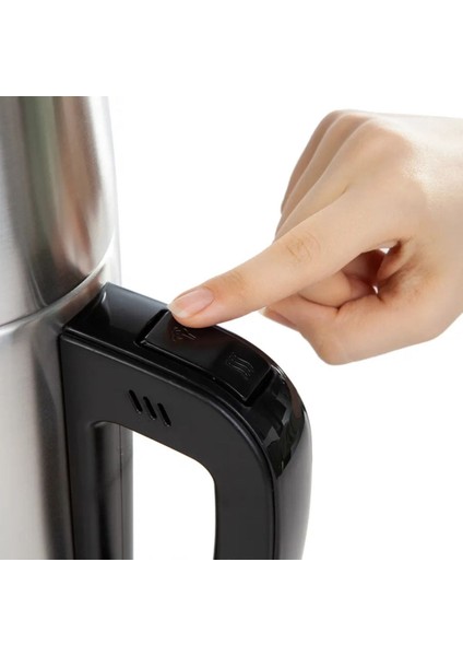 2 In 1 Çelik Aile Boyu 2,75 Lt Kapasiteli Su Isıtıcı ve Çay Makinesi Inox Siyah