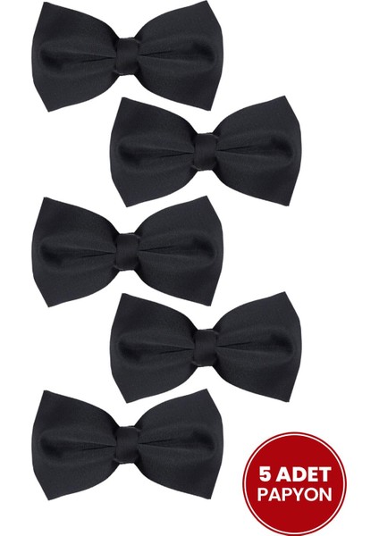 5'li Paket Siyah Erkek Papyon