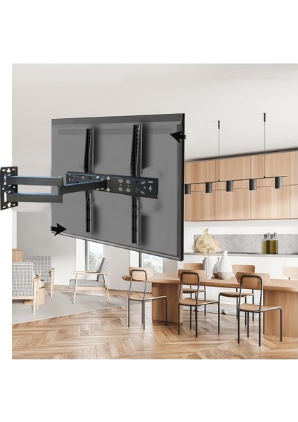 60 Inç'e Kadar (Yeni Nesil Tv) Uyumlu Hareketli LCD LED Televizyon Askı Aparatı 60" E Kadar ve 30 kg Ultra Ince ve Normal Led/lcd Tv'lerle Uyumludur AS-2642H