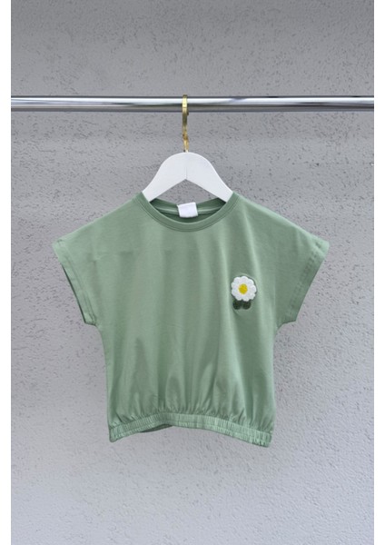 Cotton Nakış Detaylı Kız Çocuk Lastikli Tişört fırsatları
