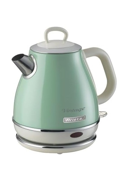 Vintage Elektrikli Su Isıtıcı 1 Litre Yeşil 2868/04 - Paslanmaz Çelik, Retro Kettle, 1630 Watt, Otomatik Kapanma, Kablosuz 360° Duylu modelleri