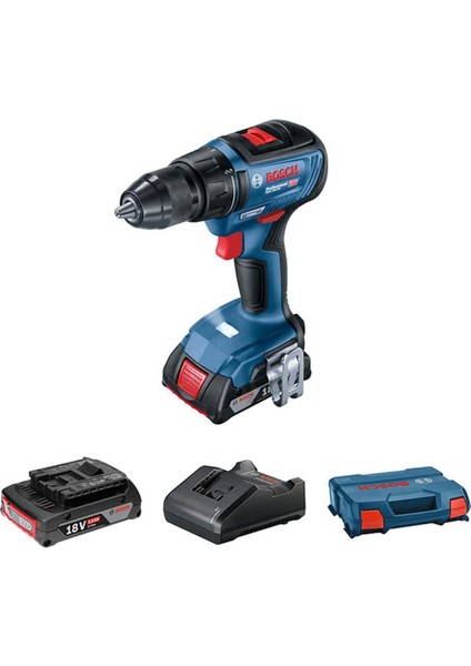 Professional Gsr 18V,50 Akülü Delme Vidalama Makinesi (18 Volt, 2 x 2,0 Ah Akü, Şarj Cihazı, Yumuşak/sert Tork: 28/50 Nm; L-Case Plastik Çanta)