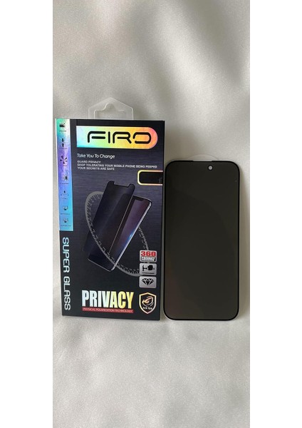Koruyucu iPhone 13 Pro Max Uyumlu Tam Kapatan Hd Ekran Koruyucu Sert Temperli Kırılmaz Cam Siyah (Prıvacy)