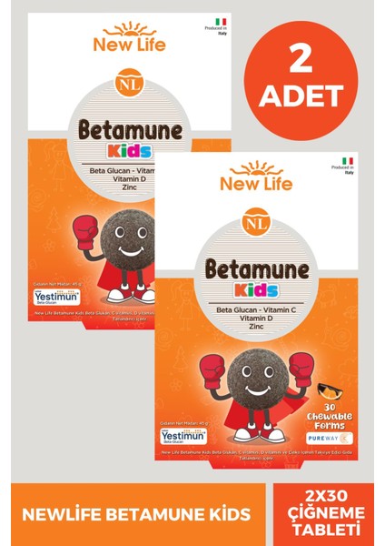 New Life Betamune Kids 30 Yumuşak Kapsül 2 Adet