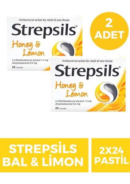 Strepsils Bal-Limon Aromalı 24 Pastil 2 Adet