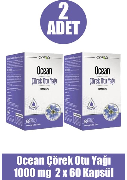 Ocean Çörek Otu Yağı 1000 Mg 60 Kapsül 2 Adet
