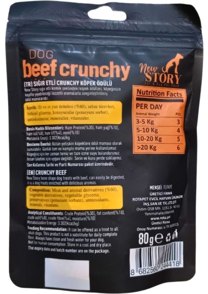 Dog Beef Crunchy 12X80GR. Biftekli, Köpek Ödül Maması modelleri