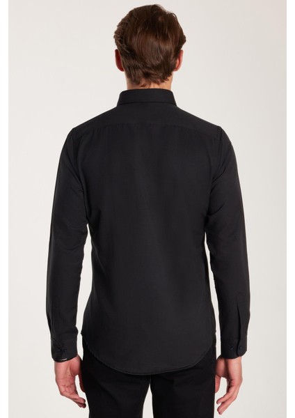 Slim Fit Uzun Kol Düğmeli Erkek Gömlek