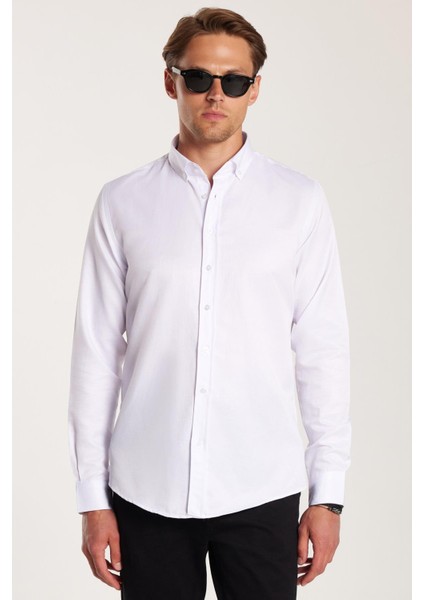 Slim Fit Beyaz Erkek Gömlek fırsatları