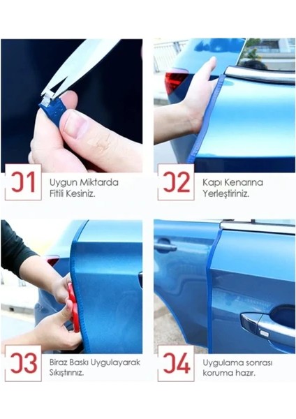 Daihatsu Copen Oto Araç Kapı Koruma Fitili 5metre Mavi Renk Çarpma Çizilme Önleyici Fitil