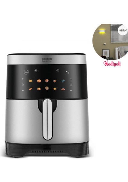 9l Smart Renkli Ekranlı Geniş Hazneli 10 Farklı Pişirme Fonksiyonuna Sahip Inox Airfryer