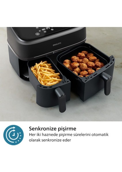 Çift Hazneli Airfryer 3000 Serisi 9l Geniş 2 Hazneli Airfryer %90 Daha Az Yağ fiyatları