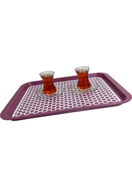Kaydırmaz Tabanlı Servis Tepsi Sunum Tepsisi Büyük BOY-1136-02-BORDO,YEŞİL