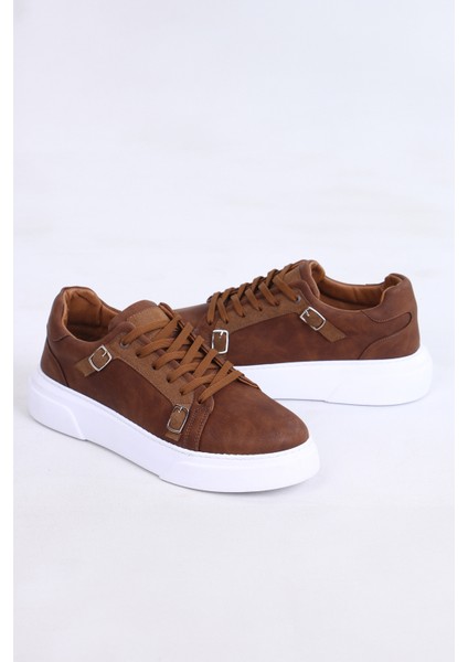 Taba Madrid Erkek Casual Spor Ayakkabı Çift Tokalı Ortopedik Tabanlı indirimleri