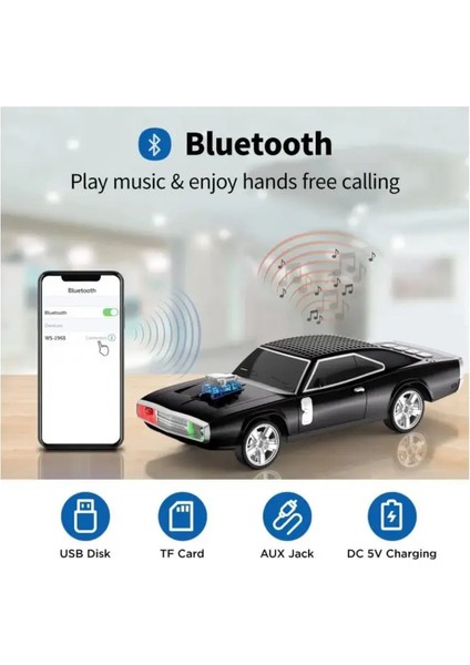 Wster Ws-1968 Araba Tasarım Bluetooth Hoparlör indirimleri