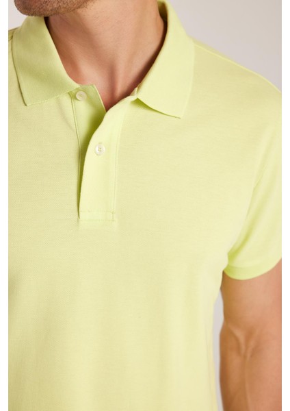 Erkek Slim Fit Dar Kesim %100 Pamuk Yeşil Polo Yaka Tişört modelleri