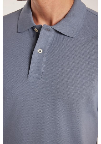 Erkek Slim Fit Dar Kesim %100 Pamuk Füme Polo Yaka Tişört fiyatları