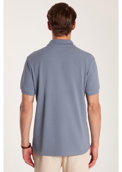 Erkek Slim Fit Dar Kesim %100 Pamuk Füme Polo Yaka Tişört indirimleri