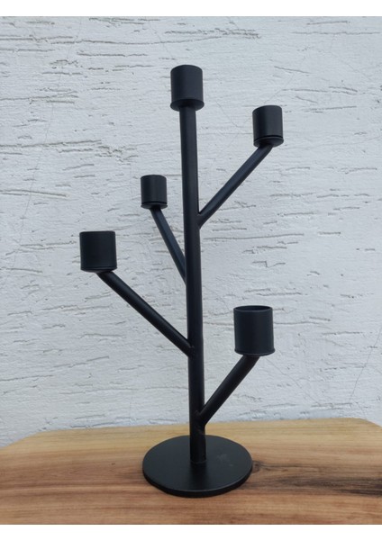 Lyla Rustik Candle Mumluk, 5 Mumlu Şamdan