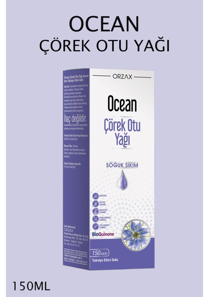 Ocean Çörek Otu Yağı Soğuk Sıkım 150 ml