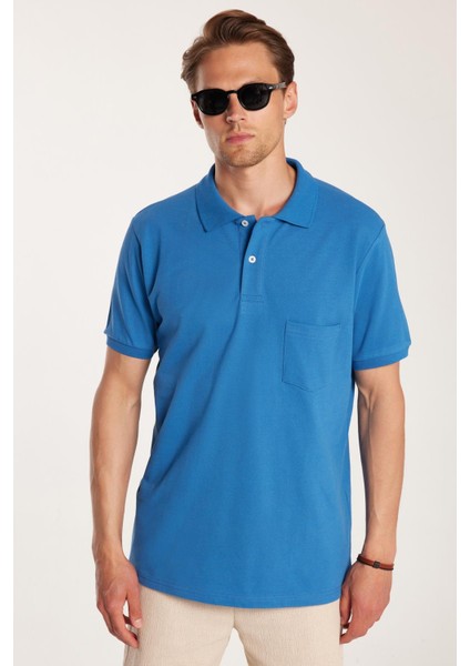 Erkek Regular Fit Klasik Kesim %100 Pamuk Düz Pike Indigo Polo Yaka Tişört fiyatları
