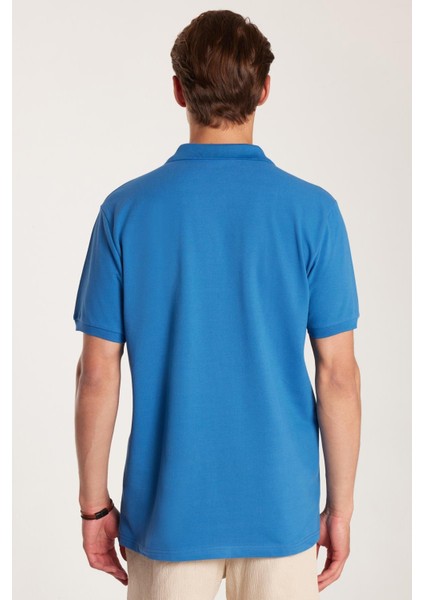 Erkek Regular Fit Klasik Kesim %100 Pamuk Düz Pike Indigo Polo Yaka Tişört indirimleri