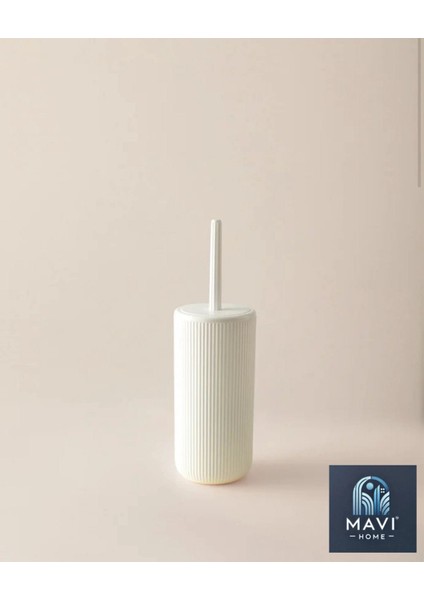Beyaz Çizgili Tuvalet Fırçası