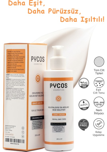 Pycos Cosmetıcs Azelaik Asit %5 Cilt Bakım Kremi 200 ml