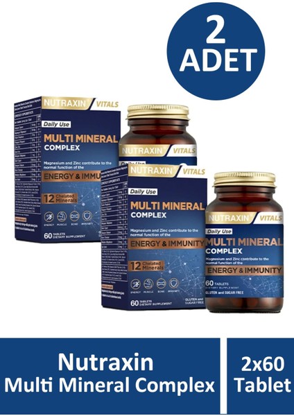 Asfstore Nutraxin Multi Mineral Complex 60 Tablet 2 Adet