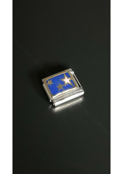 , Duyarlılık Etiketi ve Yıldız, Italyan Nom Bileklik Için Çelik Charm, Gümüş Renk fiyatları