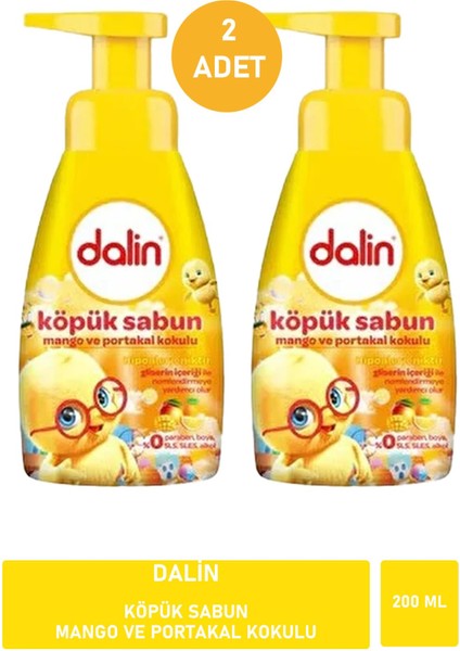 Asfstore Dalin Köpük Sabun Mango ve Portakal Kokulu 200 ml x 2 Adet