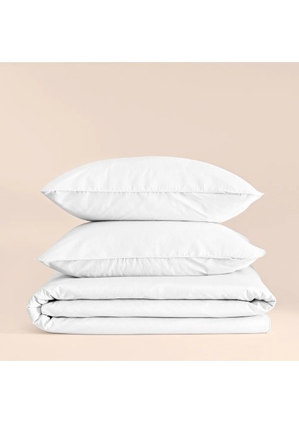 %100 Pamuk Percale Nevresim Seti 160X220 cm Beyaz - Pure Serisi fiyatları