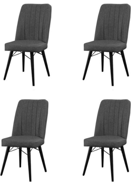 4'lü Sandalye Mutfak Sandalyesi Salon Sandalyesi Kare Gold Sandalye 4 Adet