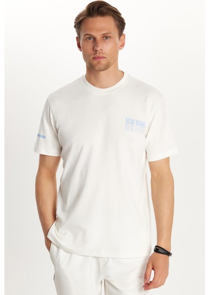 Erkek Slim Fit Dar Kesim Pamuklu Düz Basic Baskılı Bisiklet Yaka Beyaz Tişört fırsatları