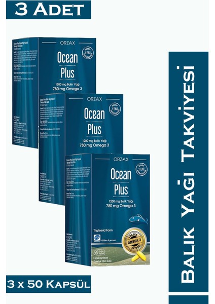 Ocean Plus 1200 Mg 50 Kapsül 3 Adet