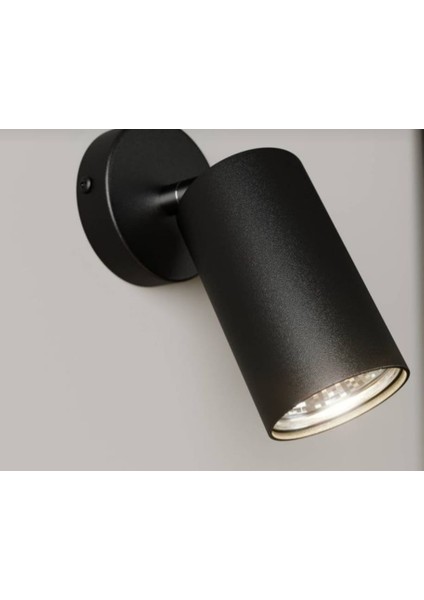 Demet Habek Mylights Tekli led spot GU10 duvar aplik hareketli başlık siyah tasarruflu led ampul spot