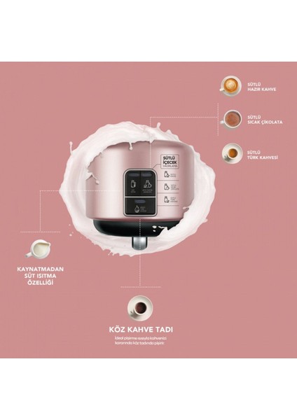Közde ve Sütlü Türk Kahvesi, Sütlü Içecek Hazırlama Makinesi Rosegold 5 Fincan Kapasiteli fiyatları