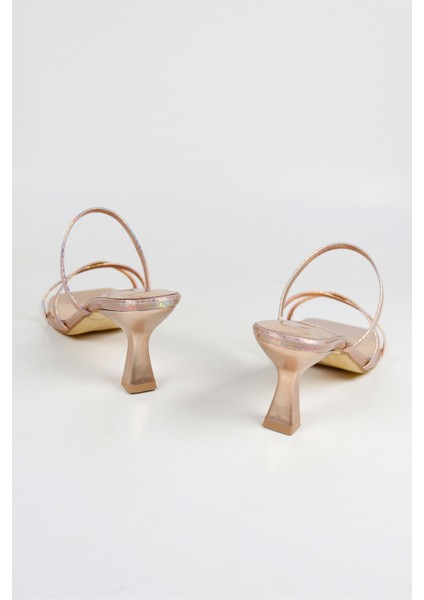 Kadın Bilekten Bağlamalı Metelik Kroko Topuklu Terlik indirimleri