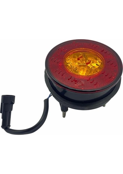 12V SİNYAL LAMBASI+DESENLİ REFLEKTÖR YUVARLAK SARI (6 LEDLİ) (98 MM) fiyatları