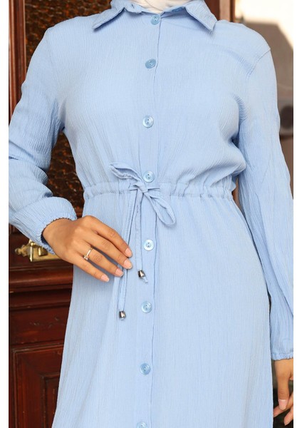 Yırtmaç Detaylı Uzun Takım Bebe Mavisi modelleri